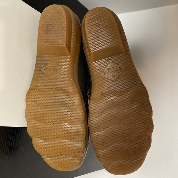 Sperry Brown & Leopard Print Gold Hardware Rain Boots SZ 8, EUC, Waterproof - Picture 8 of 10